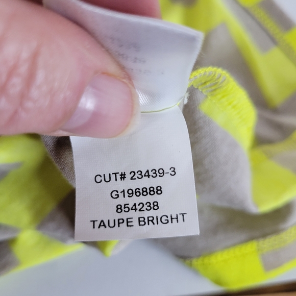 Womans Bar III Tank Knit Maxi Dress Zig zag Pattern Bright Yellow/Taupe Size Med - Picture 8 of 8